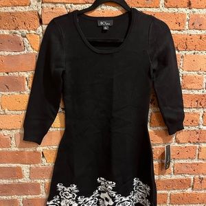 Black knit skater dress